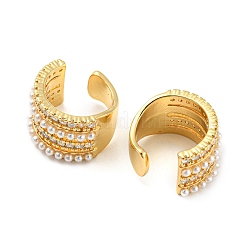 Clear Cubic Zirconia Round Ring Cuff Earrings&nbsp;EJEW-F326-02G