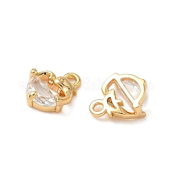 Brass with Clear Cubic Zirconia Charms&nbsp;LS-KK-B160-22G