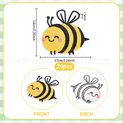 Bees Computerized Embroidery Cloth Iron on/Sew on Patches&nbsp;PATC-WH0002-131