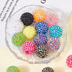 24Pcs 12 Colors Resin Rhinestone Beads&nbsp;RESI-PA0001-04