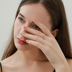 40Pcs 2 Colors Brass Finger Ring Rhinestone Settings&nbsp;KK-AR0002-12