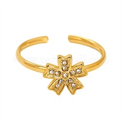 304 Stainless Steel Rhinestone Cuff Open Rings&nbsp;WG17863-03