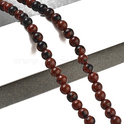 Round Natural Mahogany Obsidian Beads Strands&nbsp;G-N0120-20-4mm