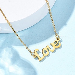 201 Stainless Steel Pendant Necklace for Women&nbsp;NJEW-F335-02G-07