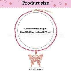 4Pcs 4 Colors Rhinestone Butterfly Pendant Necklaces Set with Cup Chains&nbsp;NJEW-AN0001-33