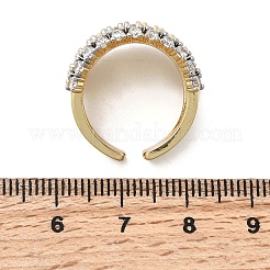 Brass Micro Pave Clear Cubic Zirconia Cuff Rings&nbsp;RJEW-H262-03G