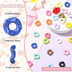 32Pcs 16 Colors Acrylic European Large Hole Beads&nbsp;MACR-YW0004-27