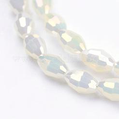 Electroplate Glass Beads Strands&nbsp;EGLA-J013-4X6mm-F03