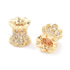 Brass Micro Pave Clear Cubic Zirconia Beads&nbsp;KK-P271-39B-04