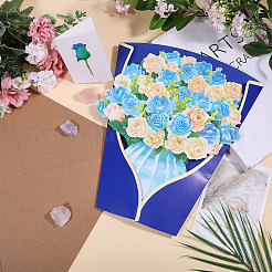 DIY Paper Flower Bouquet Greeting Card Sets&nbsp;AJEW-WH0455-197C