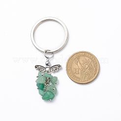 Natural Green Aventurine Angel Pendant Keychain&nbsp;KEYC-JKC00382-05