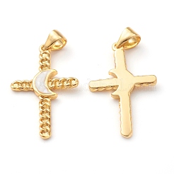 Brass & Natural Shell Pendants&nbsp;KK-H744-01