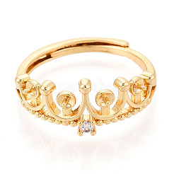 Crown Brass Micro Pave Cubic Zirconia Cup Peg Ring Settings&nbsp;LS-KK-N274-09G