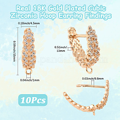 5 Pairs Brass with Cubic Zirconia Stud Earrings Finding&nbsp;KK-BBC0019-98