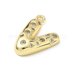 Brass Micro Pave Clear Cubic Zirconia Pendants&nbsp;KK-I476-02G-V