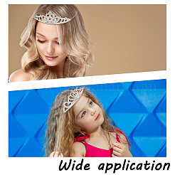 10Pcs 10 Styles Alloy Rhinestone Hair Bands&nbsp;OHAR-DR0001-06