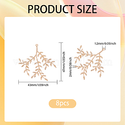 8Pcs Brass Leaf Pendants&nbsp;KK-CA0002-79