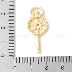 Brass Pave Clear Cubic Zirconia Pendants&nbsp;KK-U064-12G