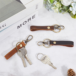 3Pcs 3 Colors Cowhide Leather Keychain&nbsp;FIND-GF0008-03