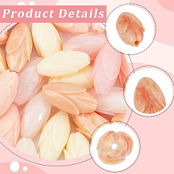 40Pcs 4 Colors Dyed Synthetic Coral & Resin Beads&nbsp;SHEL-SP0001-07B