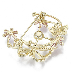 Brass Micro Pave Cubic Zirconia Brooch Findings&nbsp;KK-N232-76-NF
