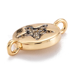 Brass Micro Pave Clear Cubic Zirconia Beads Links Connectors&nbsp;ZIRC-M114-35G