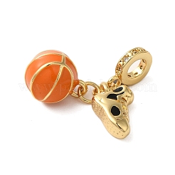 Rack Plating Brass Enamel European Dangle Charms&nbsp;KK-P279-41G