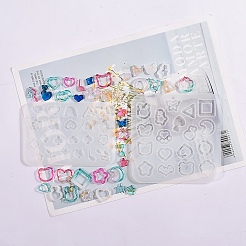 DIY Star/Heart/Flower/Rabbit Shaker Filler Silhouette Silicone Quicksand Molds&nbsp;DIY-G079-03A