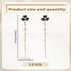 1 Pair Alloy Clover Tassel Stud Earrings&nbsp;EJEW-LP0007-107