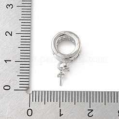 Brass Pave Cubic Zirconia Hoop Earring Findings&nbsp;KK-D369-02P