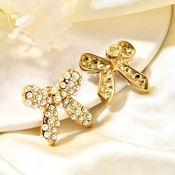 304 Stainless Steel Bowknot Stud Earrings&nbsp;EJEW-A123-02A-G