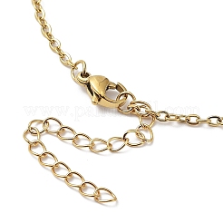 Ion Plating(IP) 304 Stainless Steel Mushroom Link Chain Necklace&nbsp;NJEW-K249-03G