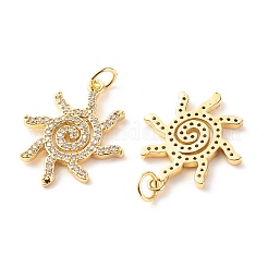 Brass Micro Pave Clear Cubic Zirconia Pendants&nbsp;LS-ZIRC-P094-23G-RS