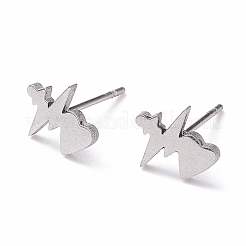 Tarnish Resistant Unisex 304 Stainless Steel Stud Earrings&nbsp;LS-EJEW-E254-06P