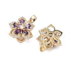 Brass Micro Pave Cubic Zirconia Rotatable Pendants&nbsp;KK-A287-11A-G