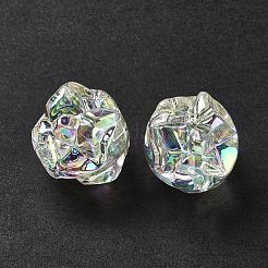 UV Plating Rainbow Iridescent Acrylic Beads&nbsp;OACR-H015-09