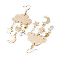 Transparent Glass Dangle Earrings&nbsp;EJEW-TA00259-01