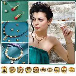 100Pcs 10 Styles Tibetan Style Alloy European Beads&nbsp;MPDL-PH0001-17