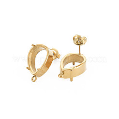 Ion Plating(IP) 304 Stainless Steel Stud Earring Findings&nbsp;X-STAS-N097-235LG