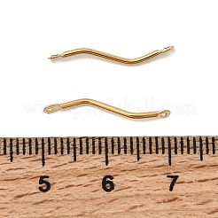 304 Stainless Steel Wavy Bar Links Connector Charms&nbsp;STAS-A134-01M-G