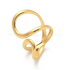 Ion Plating(IP) 304 Stainless Steel Open Cuff Ring for Women&nbsp;RJEW-M025-02G