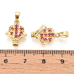 Brass Micro Pave Cubic Zirconia Pendants&nbsp;KK-N257-70G