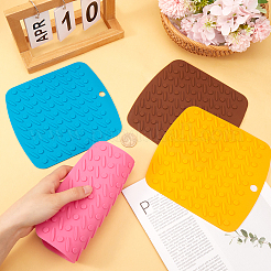 4Pcs 4 Colors Rectangle Silicone Hot Pads&nbsp;AJEW-GF0009-01