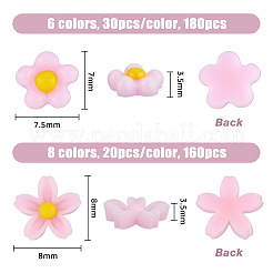 340Pcs 14 Styles Flower & Sakura Resin Cabochons&nbsp;FIND-FH0007-43