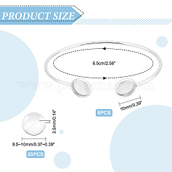 8Pcs Adjustable 304 Stainless Steel Cuff Bangle Making&nbsp;STAS-UN0040-43