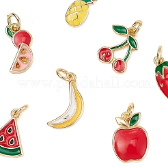 7Pcs 7 Style Brass Enamel Charms&nbsp;KK-YW0001-34