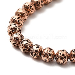 Electroplated Natural Lava Rock Beads Strands&nbsp;G-G984-08R