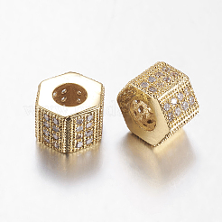 Brass Cubic Zirconia Beads&nbsp;LS-ZIRC-F001-124G