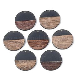 Transparent Resin & Walnut Wood Pendants&nbsp;RESI-S358-02B-H-M