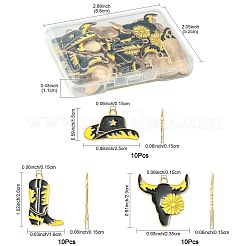 30Pcs 3 Styles Western Cowboy Theme Alloy Enamel Pendants&nbsp;ENAM-FS0003-89